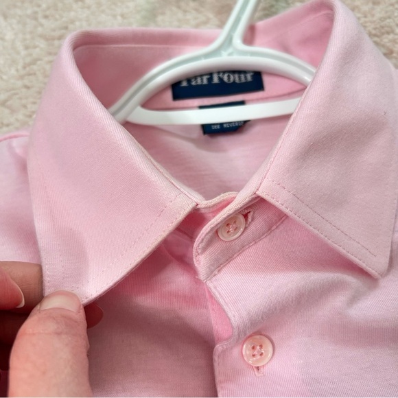 Vintage Par Four Cotton Pink Striped Men's Polo ShirtSize Small - Picture 12 of 16